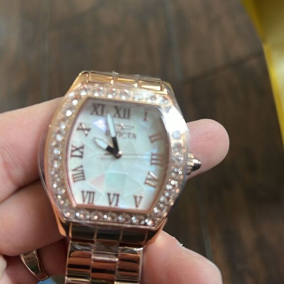 Invicta 14529 Women’s Angel Swiss MOP Dial Rose-Gold Morganite Stone Bezel Watch main image 7